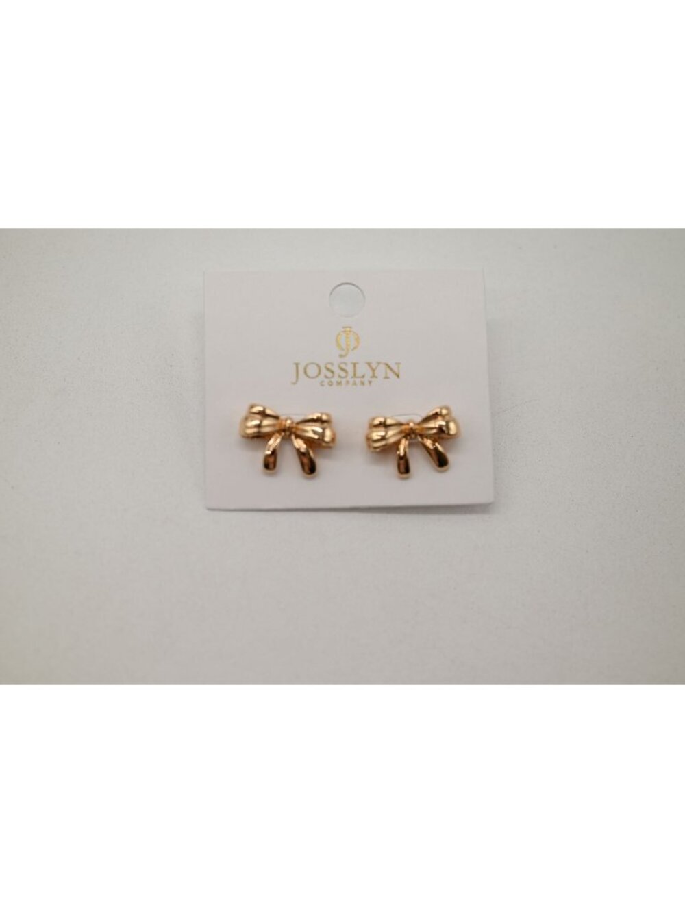 NWT Josslyn Gold Tone Bow Earrings Studs Fashion Jewelry Gift Statement Chic